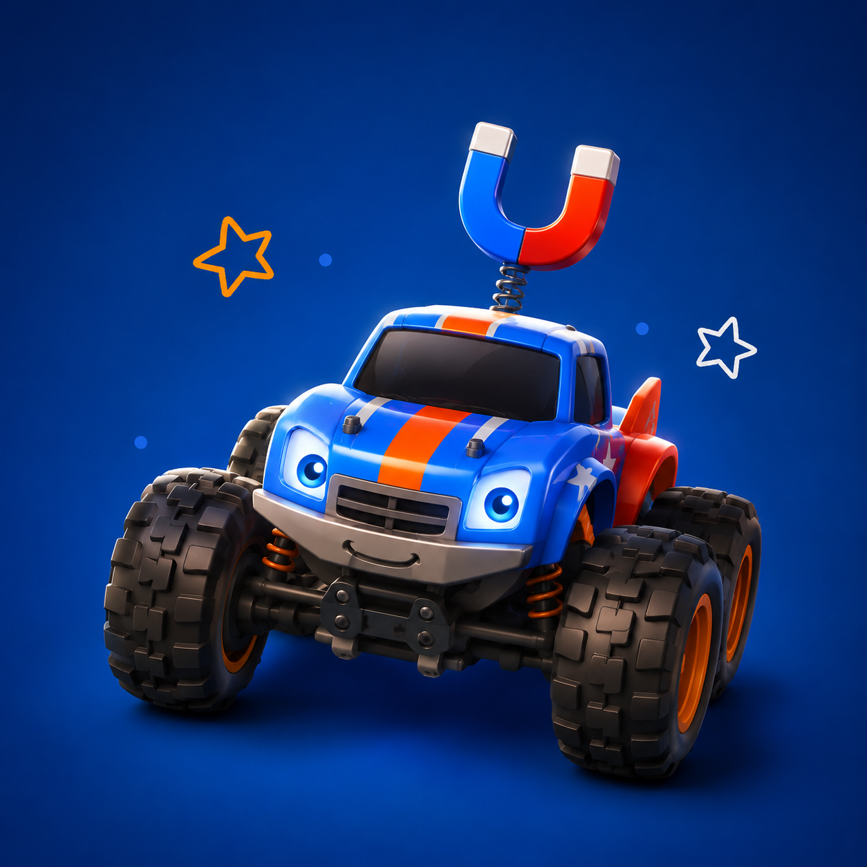 Blue RC car mascot
